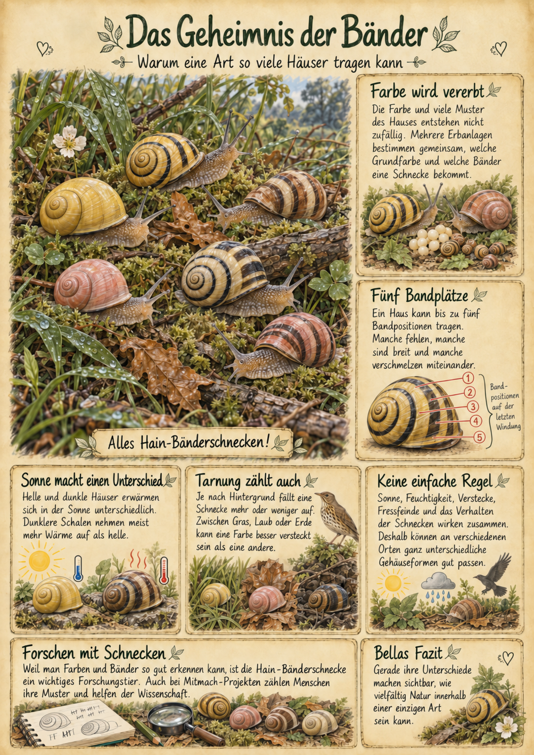 Bänderschnecke Notizbuch Seite B
