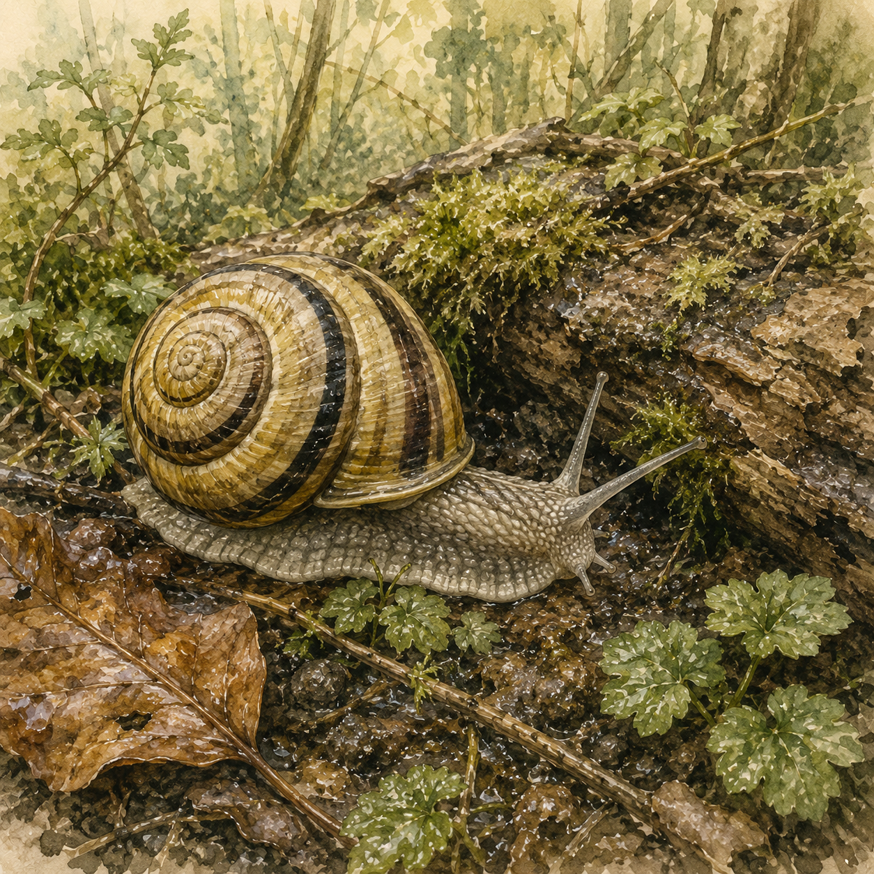 Illustration zur Bänderschnecke bei Bella Wildherz
