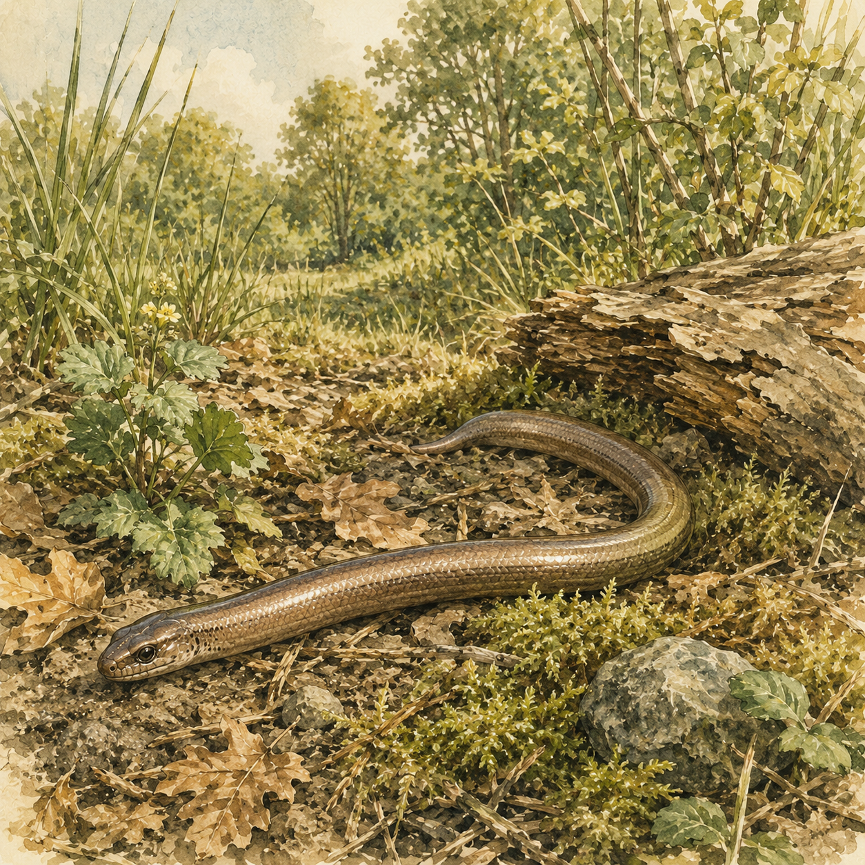 Illustration zu Blindschleiche bei Bella Wildherz