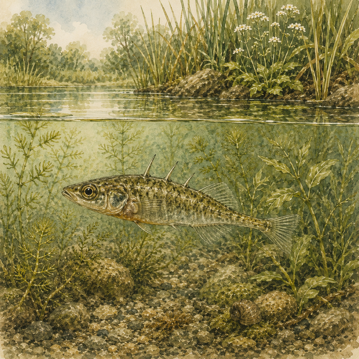 Illustration zu Dreistachliger Stichling bei Bella Wildherz