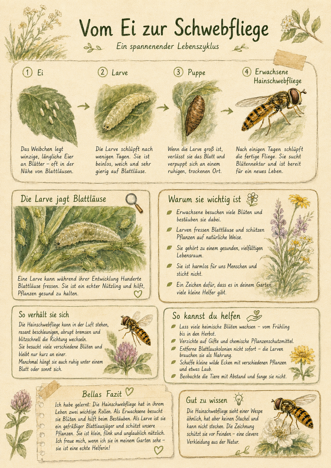 Hainschwebfliege Notizbuch Seite B