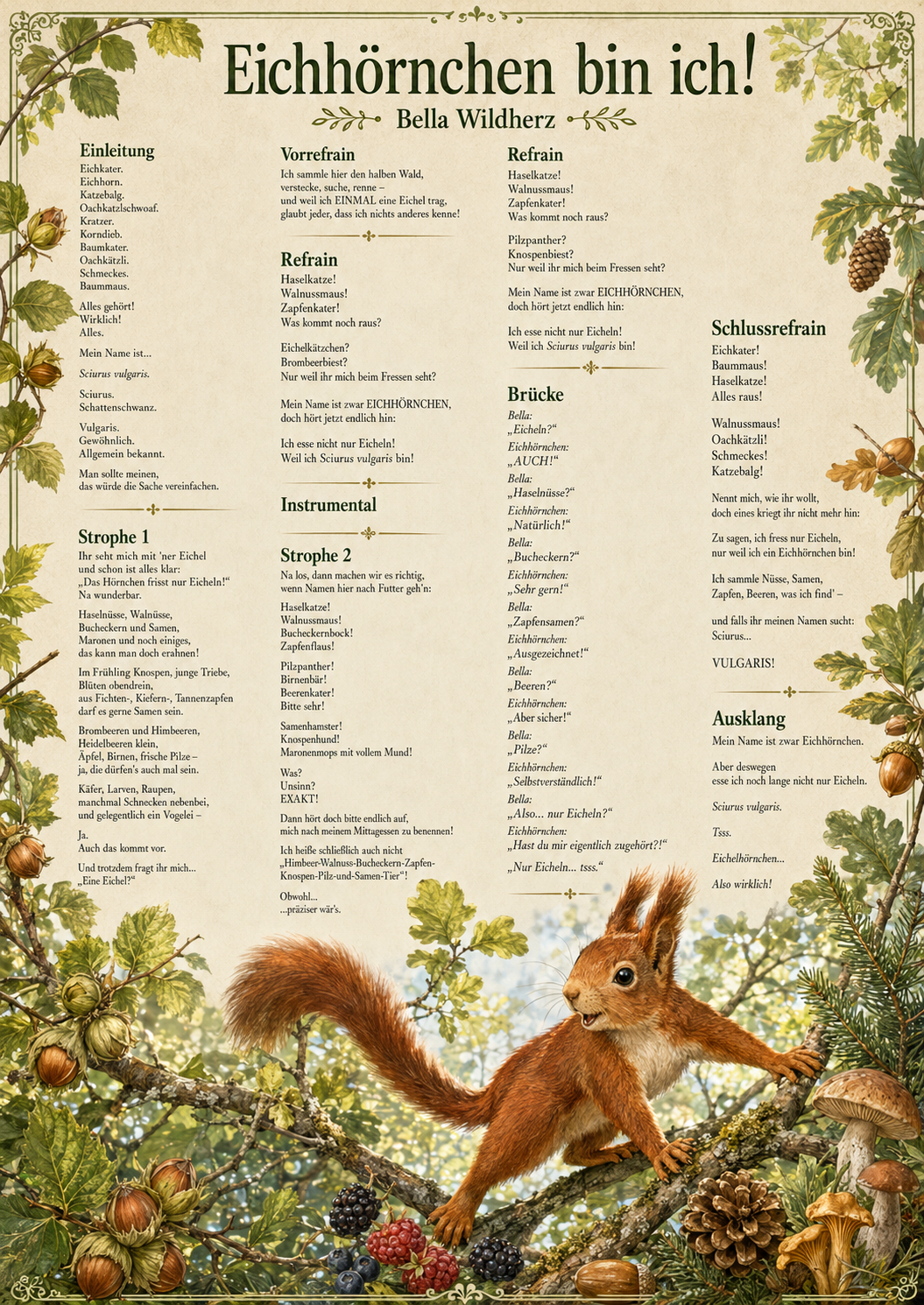 Vorschau der Lyrics zu Bellas Lied zum Eichhörnchen