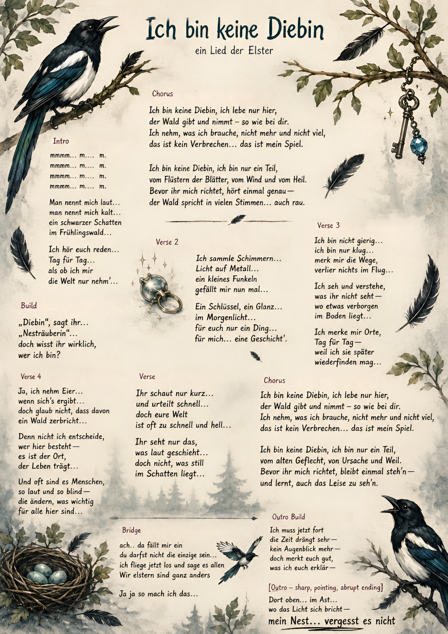 Vorschau der Lyrics zu Bellas Lied zur Elster